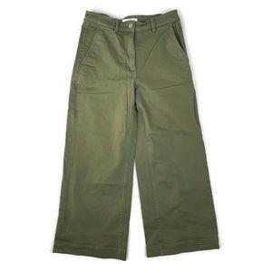 Everlane High Waist Cropped Pants Size 6 Green